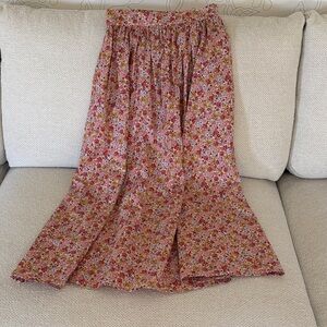 Chic Floral A-Line Skirt in Pink